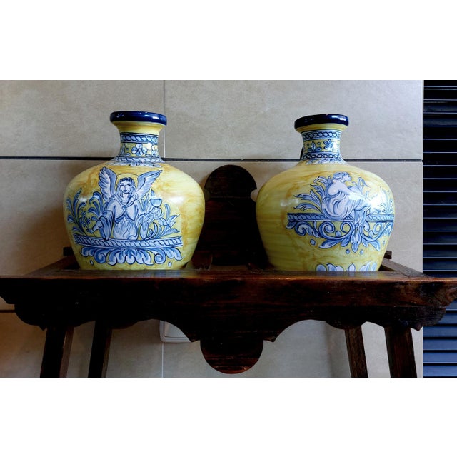 Rococo Antique Earthenware Vases from Puente Del Arzobispo, 1890 For Sale - Image 3 of 18