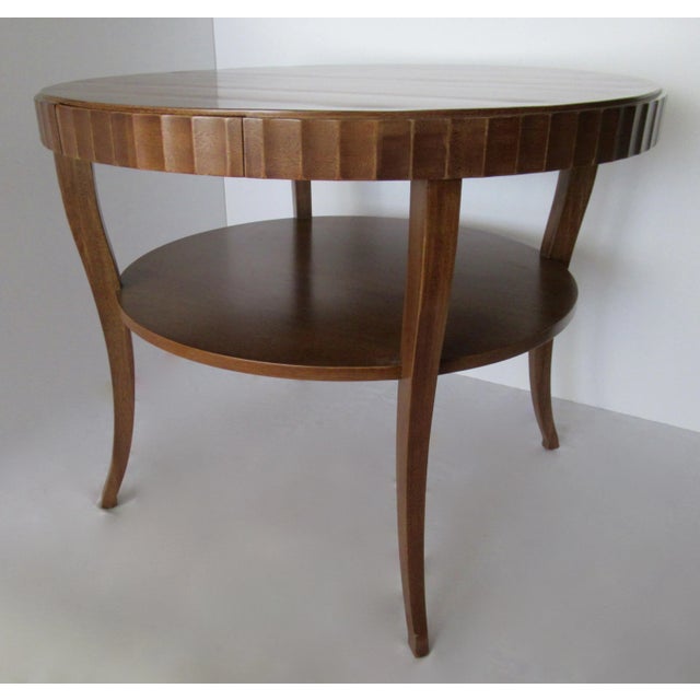 Vintage; C.1990's Barbara Barry Design for Baker Furniture Company, is this large round 38' Diameter fluted center/entry...