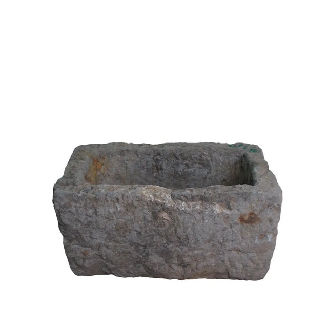 21" Inch Long Hand Chiseled Stone Trough 24-19 For Sale In Greensboro - Image 6 of 6