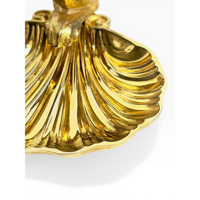 Metal Pair of Vintage Brass Swan & Shell Soap Dishes in the Style of Sherle Wagner For Sale - Image 7 of 17