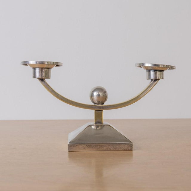 1930s Pair of French Art Deco Candleholders For Sale - Image 12 of 12