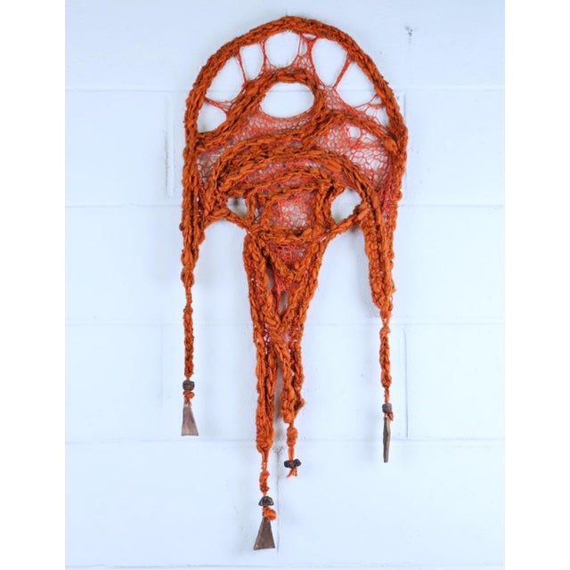 Hand Made & One Of A Kind, This Fabulous Braided Wool Wall Hanging With Fired Clay Beads Is Sure To Bring A BOLD Pop Of...