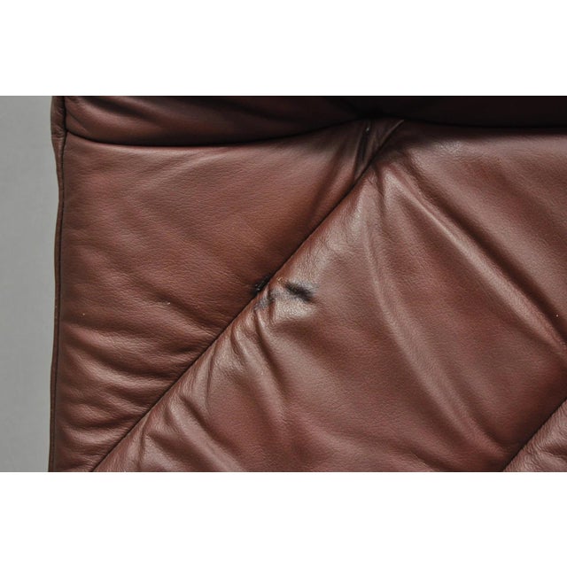 Vintage Ekornes Stressless Brown Leather Reclining Swivel Lounge Chair & Ottoman For Sale - Image 9 of 18