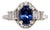 Royal Blue Sapphire Ring With Natural Diamond Halo: Solid 14k Gold, Oval 7x5mm, Size 6.75 For Sale