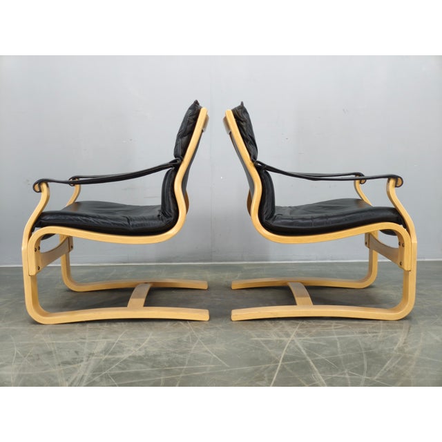 Leather Lounge Chairs attributed to Åke Fribytter for Nelo Kroken, 1960s, Set of 2 For Sale - Image 16 of 18