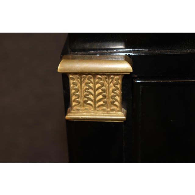 De Coene Freres Designed Directoire Style Black Lacquer & Brass Commode For Sale - Image 10 of 17