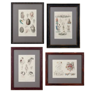 Monstruosites, Engravings From Isidore Geoffrey Sainte-Hilaire, Paris C. 1832 - Set of 4