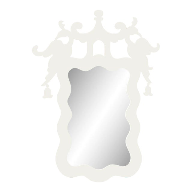 Fleur Home x Aldous Bertram Rococo Mirror in White Dove, 34x46 For Sale