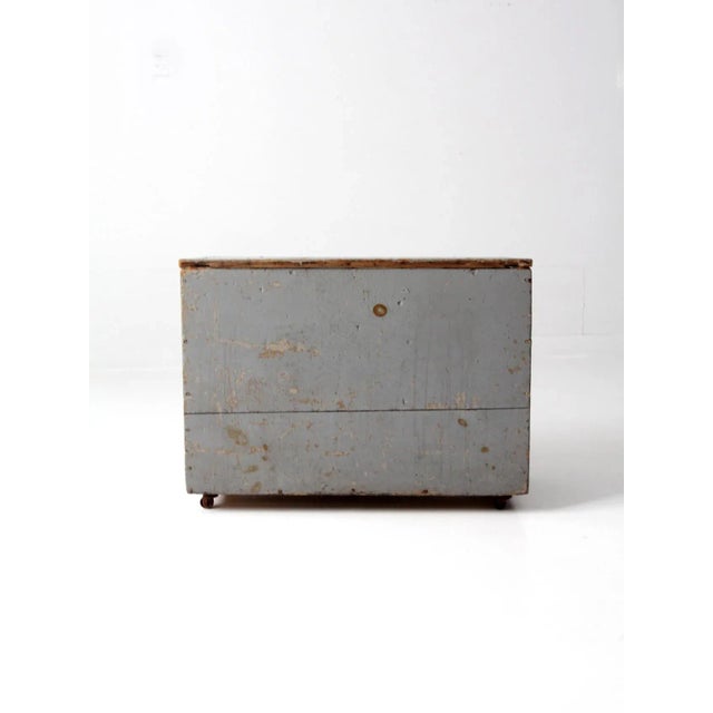 Vintage Industrial Wood Rolling Trunk For Sale - Image 13 of 13
