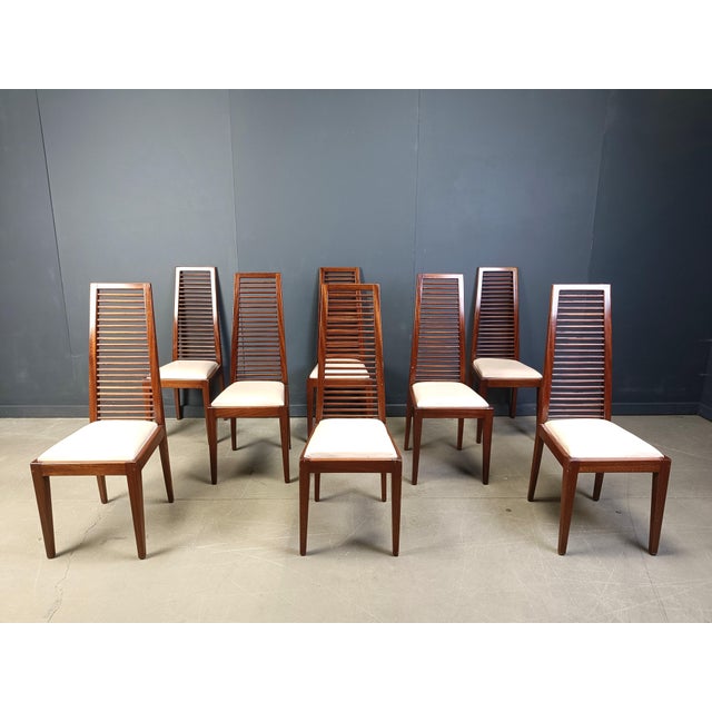 Italian High Back Dining Chairs, 1980s, Set of 8 For Sale - Image 6 of 12