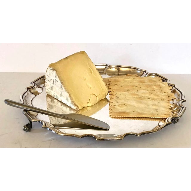 Silver Footed Pie Crust Serving Tray For Sale In San Francisco - Image 6 of 7