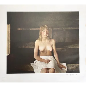 1978 Andrew Wyeth's "The Sauna" Signed Collotype Numbered 7/200