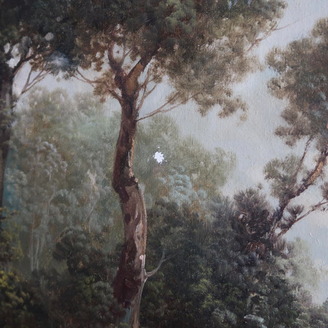 Mid 20th Century Large Custom Framed Italian Countryside Village Landscape Oil Painting by Toni Bordignon For Sale - Image 9 of 18