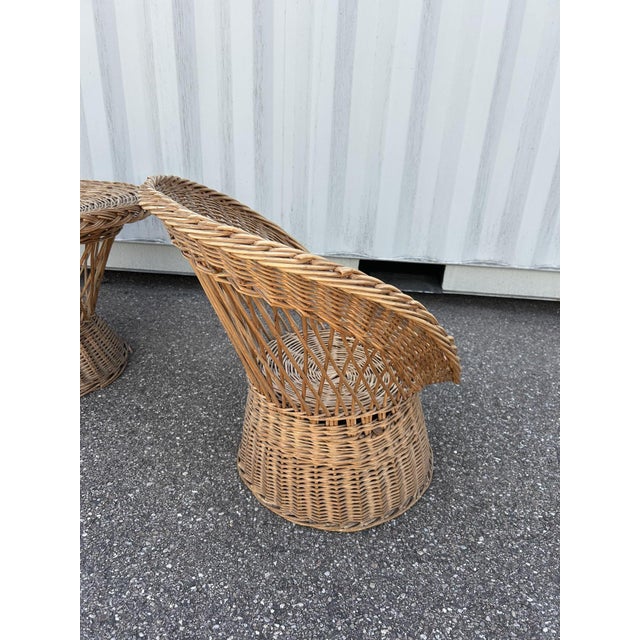 Wicker Living Room Set, 1970s, Set of 4 For Sale - Image 10 of 17