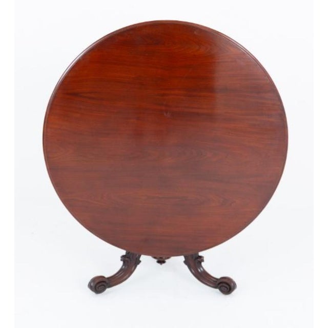 Victorian Round Dining Table in Mahogany, 1860 For Sale - Image 4 of 7