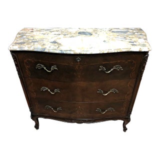 Antique French Marble Top Chest of Drawers For Sale
