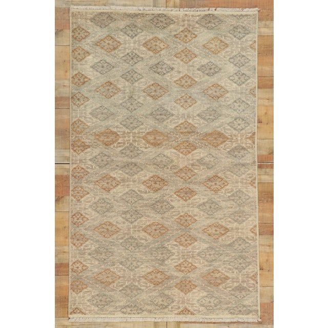 Vintage Earth-Tone Transitional Rug - 04'11 X 07'11 For Sale - Image 9 of 10