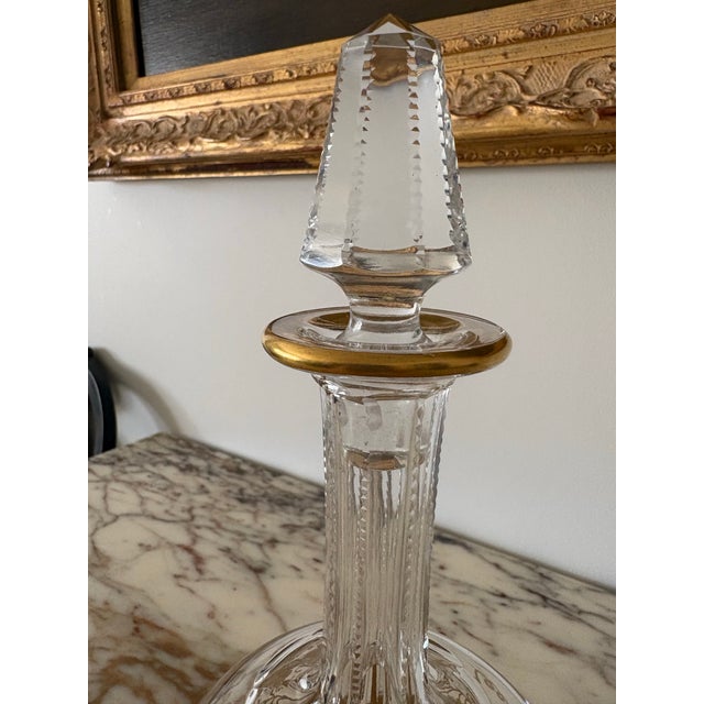Traditional Vintage Val Saint Lambert Pampre D’Or Crystal Decanter For Sale - Image 3 of 10