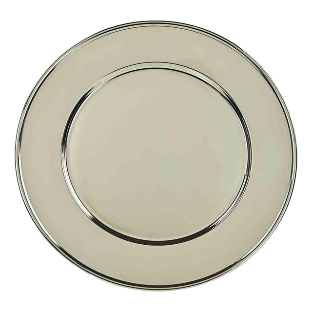Vintage Silver Plated Serving Plate, Italy, 1970s For Sale