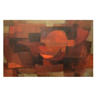Helge Ernst, Abstract Composition, 1970s, Oil on Canvas For Sale