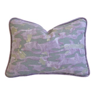 Italian Mariano Fortuny Camo Isole Accent Feather/Down Pillow 15" X 11" For Sale