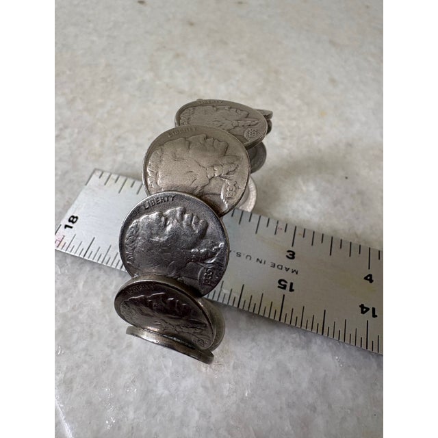 Vintage Buffalo Nickel Coin Cuff Bracelet For Sale - Image 4 of 5