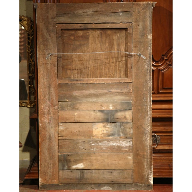 19th Century French Louis XVI Carved Painted and Gilt Wall Trumeau Mirror For Sale - Image 9 of 10