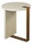 Matthew Izzo Home Harrington Cream Faux Shagreen Art Deco Side Table With Antique Brass Leg For Sale