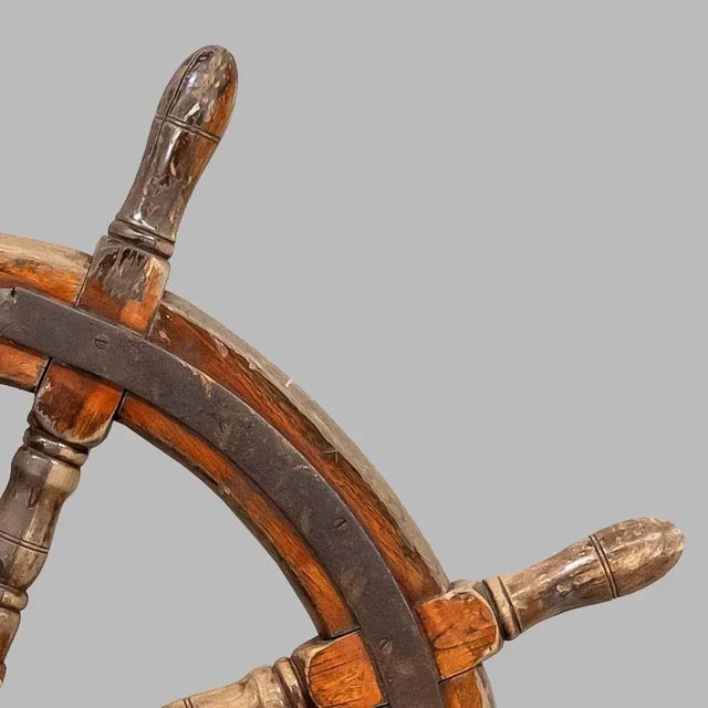 Black Yacht or Boat Wheel, 1890s For Sale - Image 8 of 9