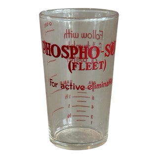 Vintage Medical Glass Phospho-Soda (Fleet) Shot Glass Measuring Cup For Sale