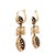 Mid 20th Century Mid 20th Century Pair of 14k Rose Gold White Sapphire Circle & Bow Cluster Drop Earrings For Sale - Image 5 of 10