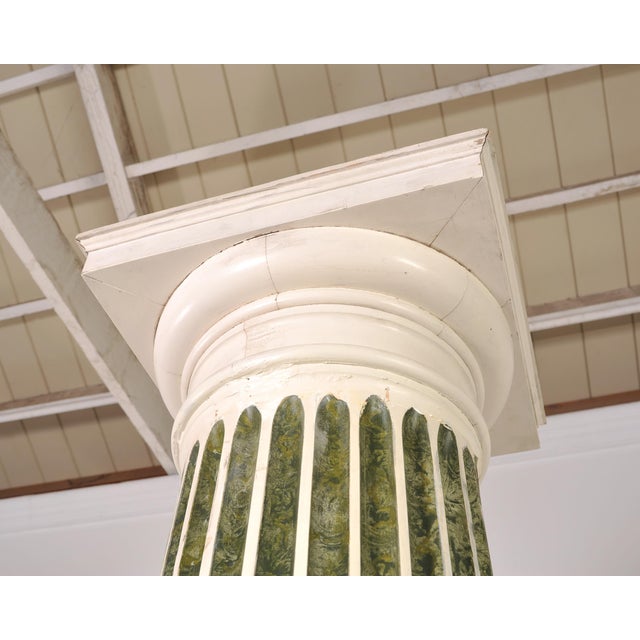 Set of Four Monumental Faux Marble Neoclassical Columns 10 Ft. For Sale - Image 13 of 18