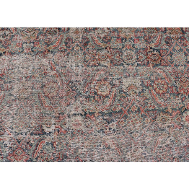 Large Distressed Gallery Persian Malayer Runner in Herati Design 5'8 X 14'8 For Sale - Image 10 of 14
