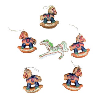 Vintage Horse Christmas Ornaments- Set of 6 For Sale