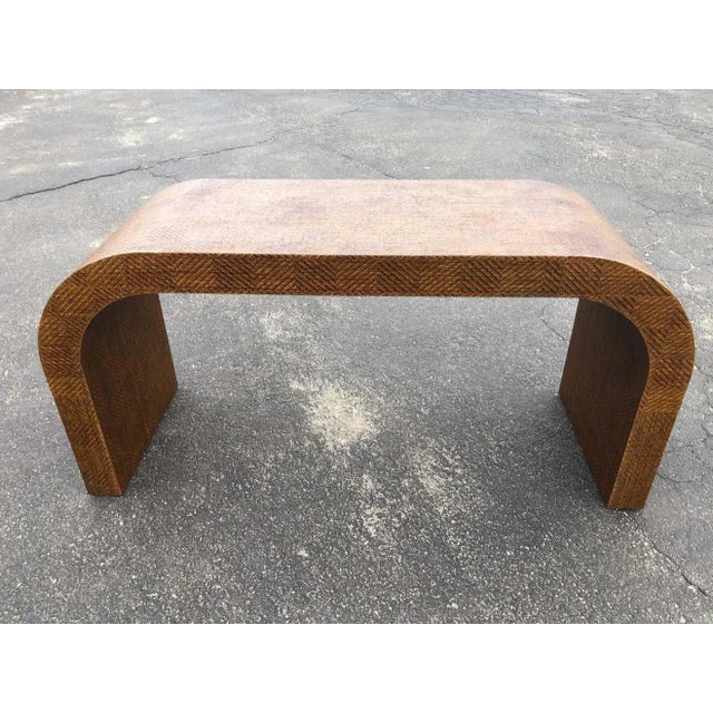 Vintage Seagrass Waterfall Console Table For Sale - Image 4 of 13