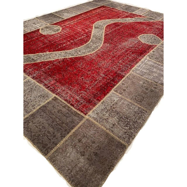 Contemporary Pasargad Red Turkish Patchwork For Sale - Image 3 of 4