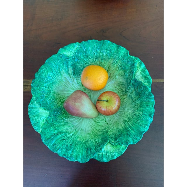 Late 20th Century Large Ceramic Cabbage Salad Bowl For Sale - Image 5 of 5
