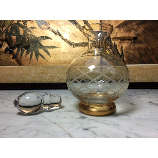 Art Deco Engraved and Guilded Carafe, 1940 For Sale - Image 3 of 7