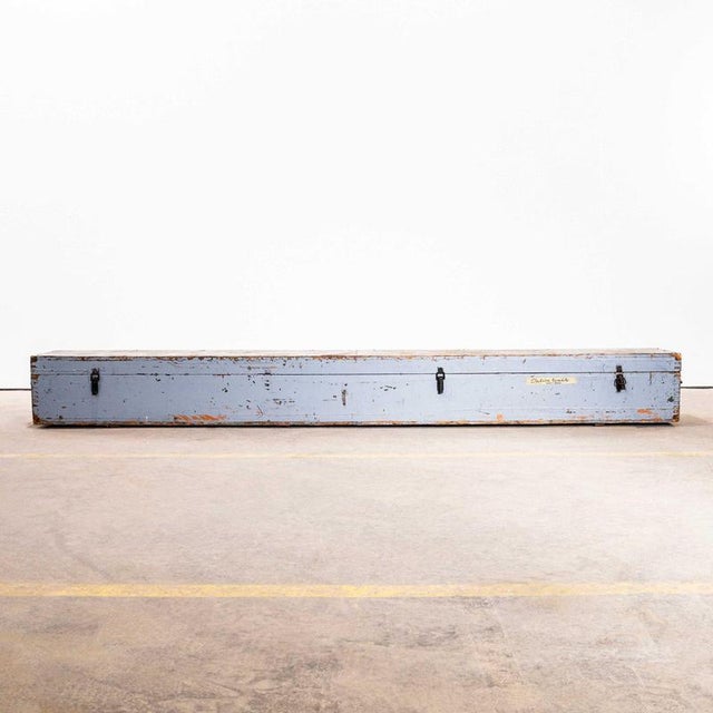 Industrial Large Long Industrial Crate, 1960s For Sale - Image 3 of 11