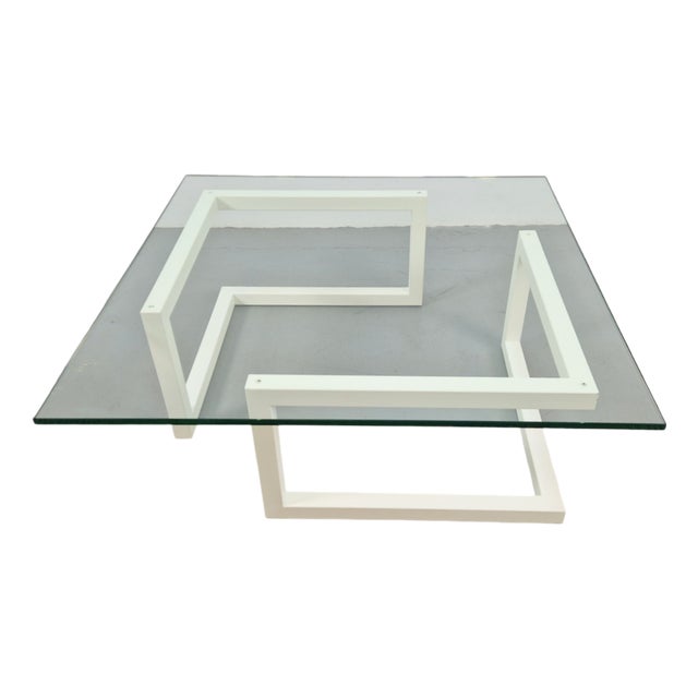 Minimalist Duo Glass Coffee Table by Paul Visser for Lourens Fisher White, 1990s For Sale
