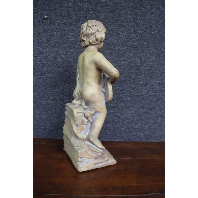 Italian Italian Putti Figure Playing Mandolin For Sale - Image 3 of 5