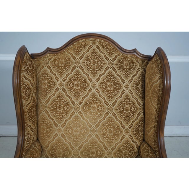 1990s Pair Tomlinson French Style Large Throne Wing Chairs For Sale - Image 5 of 12