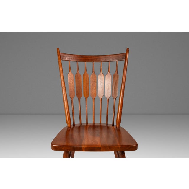 Set of Four (4) Mid-Century Modern Windsor "Centennial" Dining Side Chairs in Solid Walnut Attributed to Kipp Stewart for Drexel, Usa, C. 1960's For Sale - Image 10 of 18