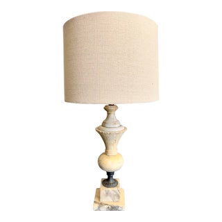 Italian Carved Marble Lamp For Sale