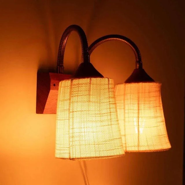 Vintage Teak Wall Bedside Wall Lamp, Sweden, 1960s For Sale - Image 6 of 8