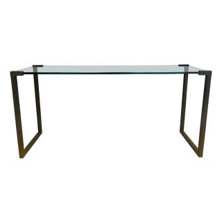 Vintage Patinated Bronze Console Table by Peter Ghyczy, 1980 For Sale