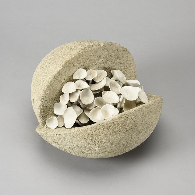 Stone and Porcelain Sculpture, France, 1970s For Sale - Image 9 of 10