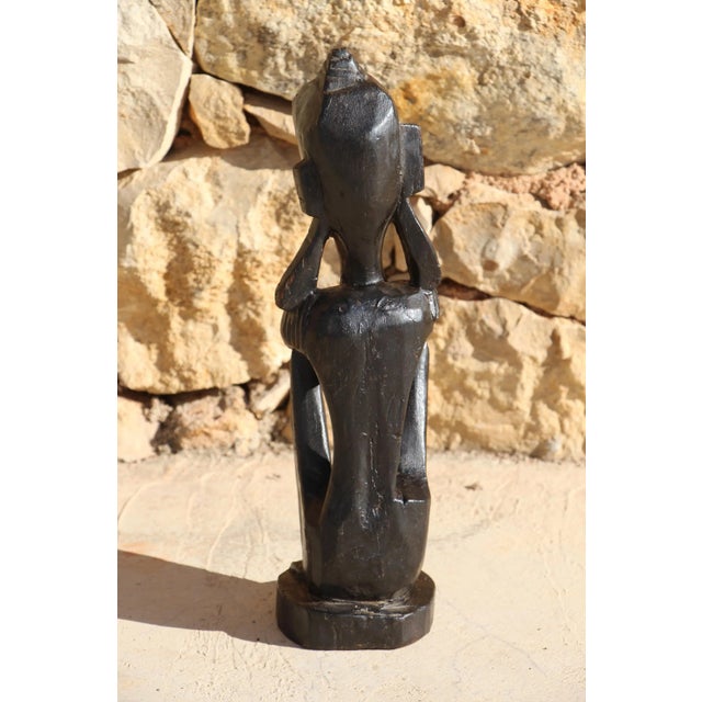 1950s 1950s Mid-Century Pacific Carved Wood Figure For Sale - Image 5 of 13