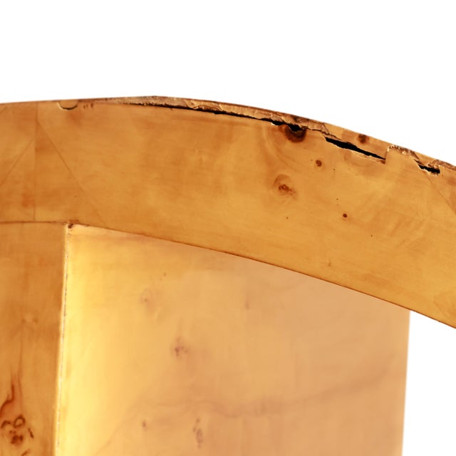 Art Deco Birds Eye Maple Cylindrical Étagère Bookcase Display Cabinet, France, Ca. 1940 For Sale - Image 14 of 14