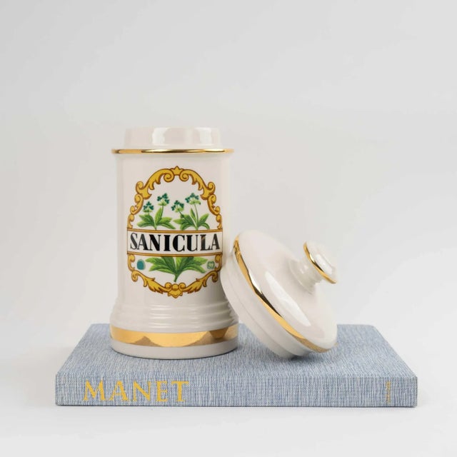 1970s 1970s Vintage Ceramic Sanicula Apothecary Jar For Sale - Image 5 of 11
